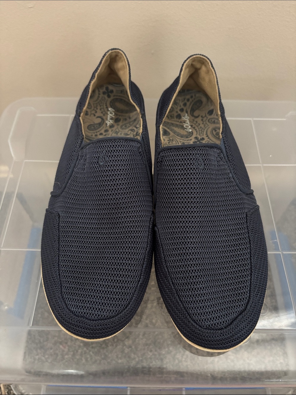 OluKai Women’s Navy Mesh Slip-On Loafers